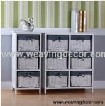 wooden storage cabinet wood cabinet with wicker baskets for home decor