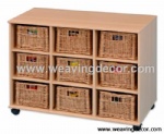 wooden storage cabinet wood cabinet with wicker baskets for home decor