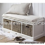 wooden storage cabinet wood cabinet with wicker baskets for home decor