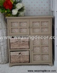 wooden storage cabinet wood cabinet with wicker baskets for home decor