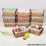 Cheap wicker storage basket wicker basket hamper fruit bread basket decoration