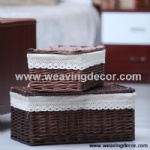 Cheap wicker storage basket wicker basket hamper fruit bread basket decoration