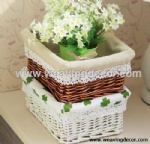 Cheap wicker storage basket wicker basket hamper fruit bread basket decoration