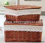 Cheap wicker storage basket wicker basket hamper fruit bread basket decoration