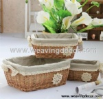 Cheap wicker storage basket wicker basket hamper fruit bread basket decoration