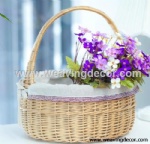 Cheap wicker storage basket wicker basket hamper fruit bread basket decoration