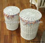 white wicker laundry hamper for wholesale